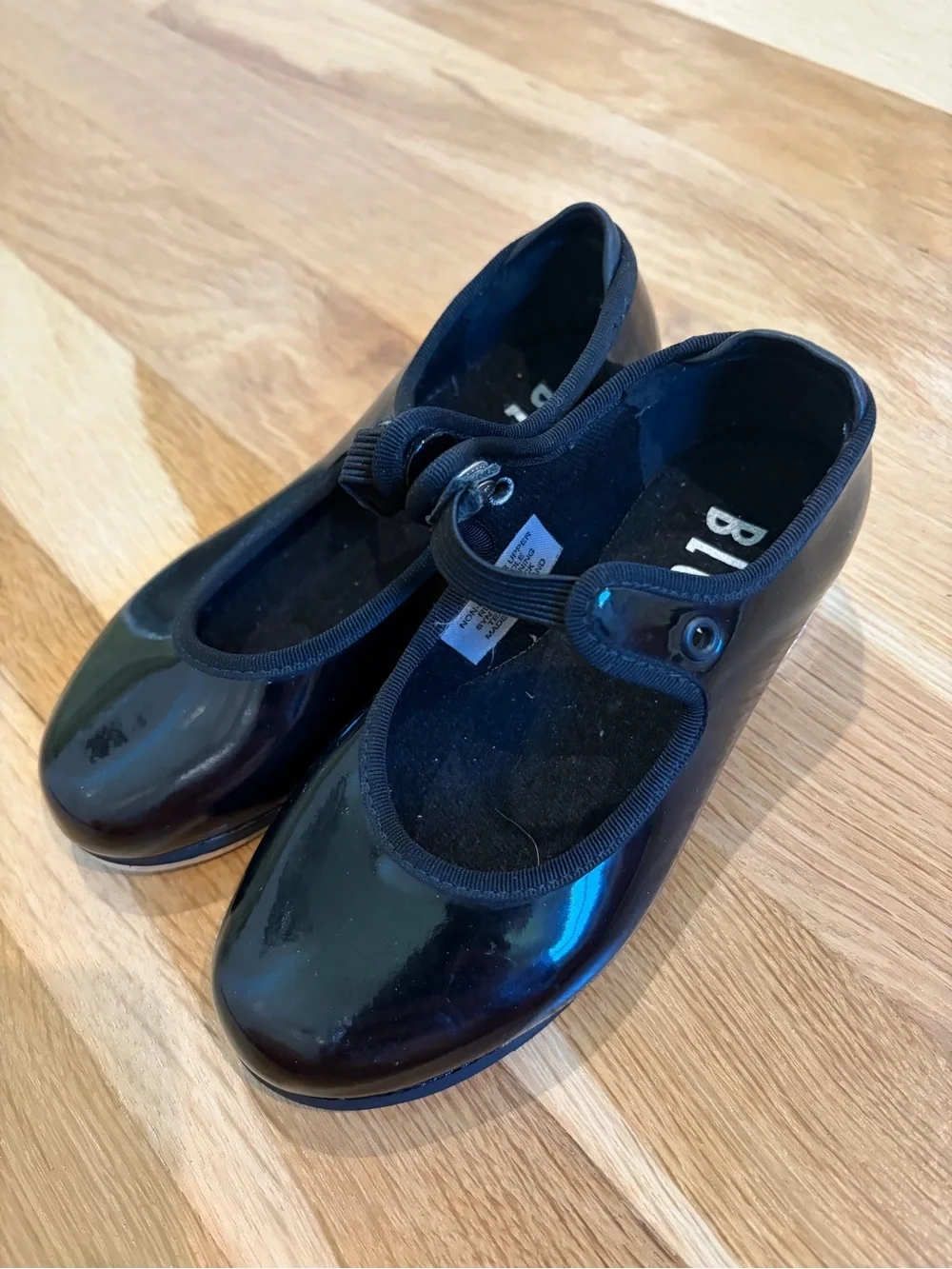 Girls Bloch Annie Tyette Tap Shoes Black Patent 8.5T